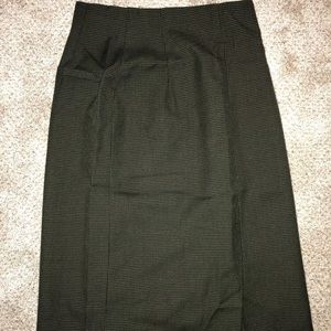 August Max Houndstooth Vintage Skirt Green Black 4